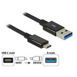 Delock Kabel SuperSpeed USB 10 Gbps (USB 3.1 Gen 2) USB Type-C™ samec > USB Typ-A samec 0,5 m koaxiá