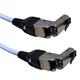 Masterlan comfort patch cable SSTP, Cat 6A, 0,25m, gray, Rotating plug RJ45 180°