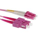 Masterlan fiber optic patch cord, LCupc-SCupc, Multimode 50/125 OM4, duplex, 1m