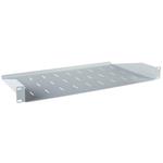 Masterlan fixed perforated shelf. 1U, 19", 250mm, load capacity 25kg, gray