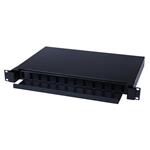 Masterlan ODF 12x SC Duplex, optic enclosure with patch panel with cover and splice tray , 1U, 19", black