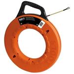 Multi-Groove Fibreglass Fish Tape Klein Tools with Spiral Steel Leader, 30,5 m