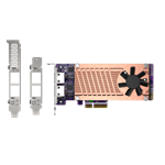 QNAP QM2 series, 2 x PCIe 2280 M.2 SSD slots, PCIe Gen3 x 4 , 2 x Intel I225LM 2.5GbE NBASE-T port