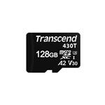 Transcend 128GB microSDXC430T UHS-I U3 (Class 10) V30 A2 3K P/E paměťová karta, 100MB/s R, 70MB/s W,